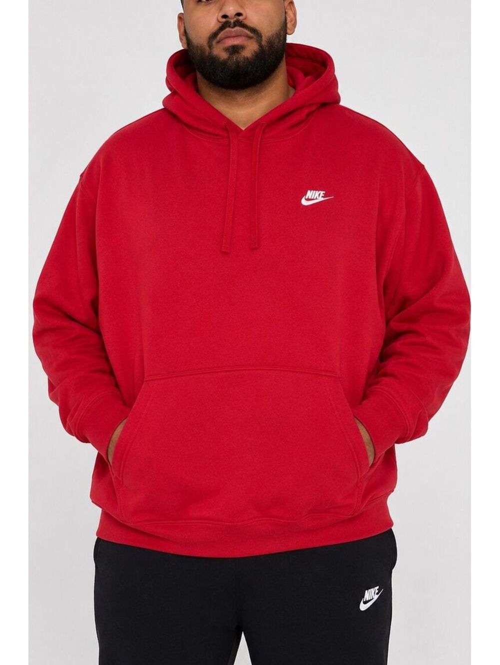Nike Club Fleece Red Hoodie 3XLT 3XL Tall Big & Tall Streetwear Pullover